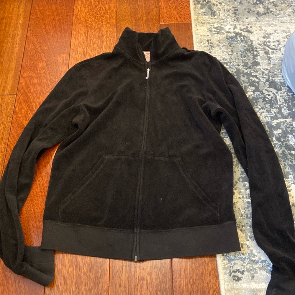 Black Juicy Couture Terry Cloth zip up